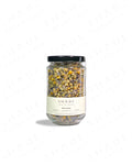 Shade Botanicals Blue Dream loose leaf tea in a 330 mL recycled glass jar front view