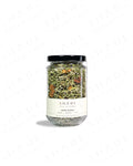 Shade Botanicals Pandan Panacea loose leaf tea in a 330 mL recycled glass jar front view