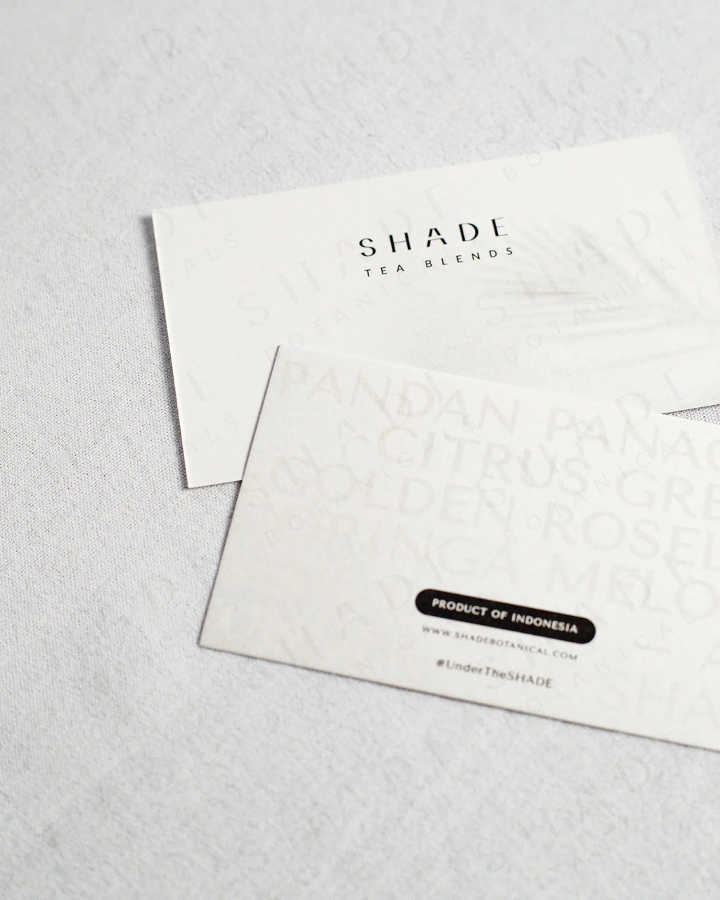 Shade Botanicals custom greeting card Tiny Prints design close up view