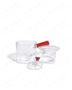 Shade Botanicals front handle teapot front view with lid and parts opened 