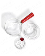 Shade Botanicals front handle teapot top view with lid and parts opened 