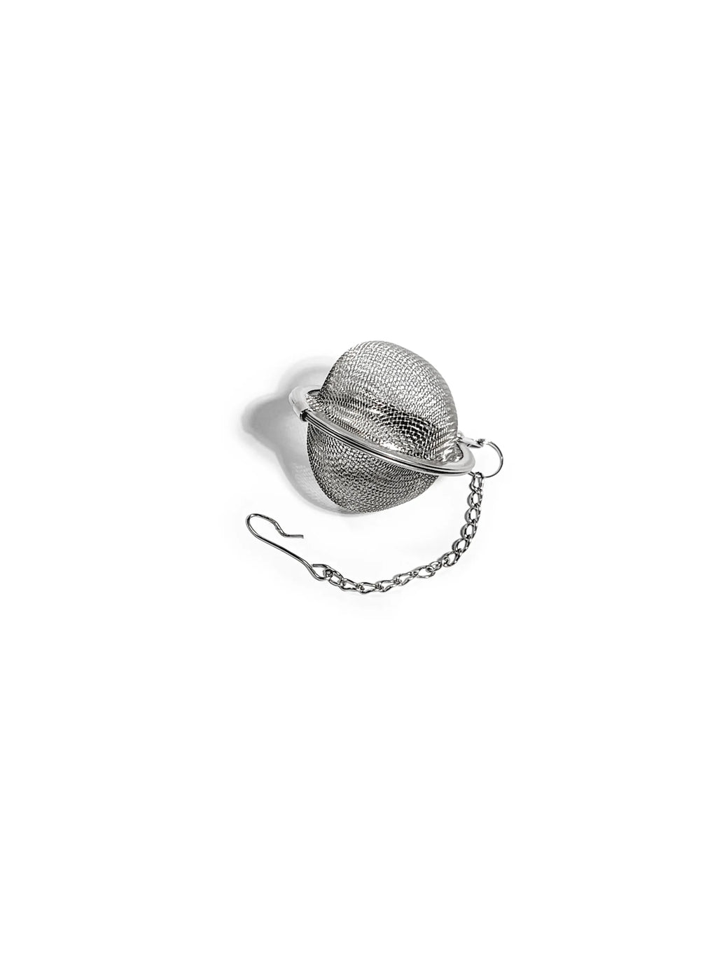 Shade Botanicals stainless steel Grande Brew Globe tea strainer far view