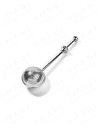 Shade Botanicals stainless steel Grande Brew Globe tea strainer front view
