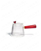 Shade Botanicals red handle serrated teapot front view