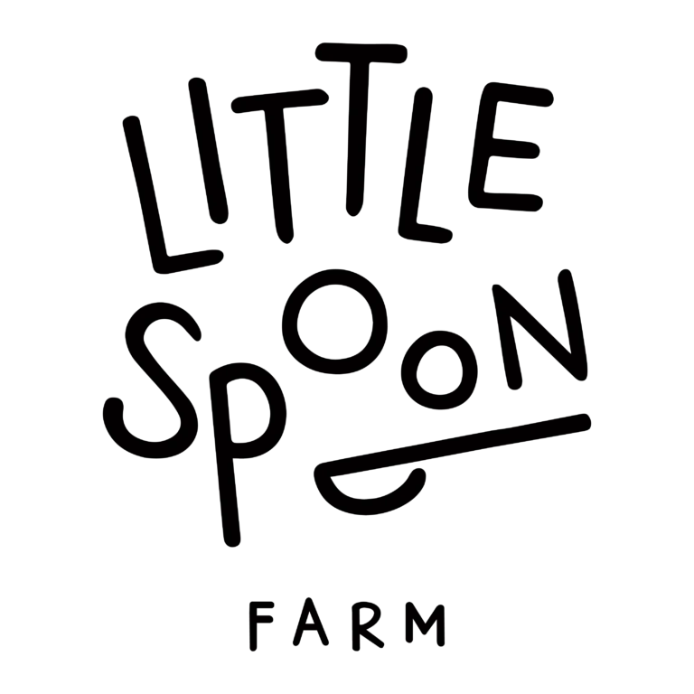 Black text 'LITTLE SPOON FARM' on a white background