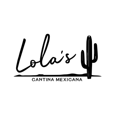 Logo of Lola's Cantina Mexicana with a cactus illustration on a white background