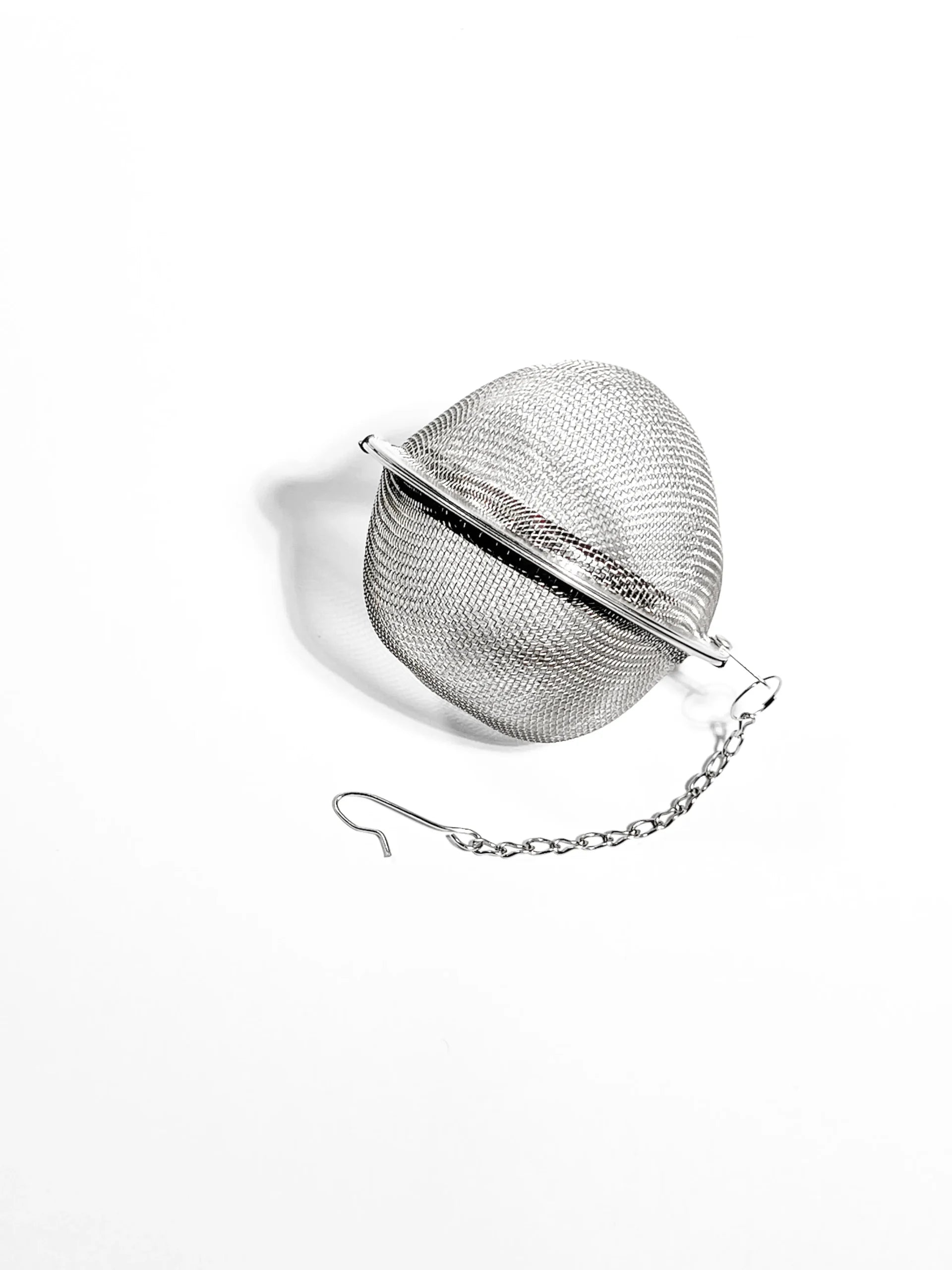 Shade Botanicals stainless steel Grande Brew Globe tea strainer front view