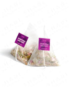 Shade Botanicals Moringa Melody loose leaf tea inside a small tea pack