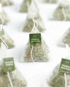 Shade Botanicals Pandan Panacea loose leaf tea inside a small tea pack