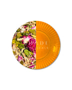 Top view of Shade Botanicals Moringa Melody travel pack with earthy green tea blend color